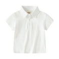 thumbnail image 3 of YTDSCS Baby Boys Solid Color Polo Shirt Kids Short Sleeves Button down T-Shirt Toddler Summer Casual Lapel Cotton Tees for Boys 1-6 Years, 3 of 9