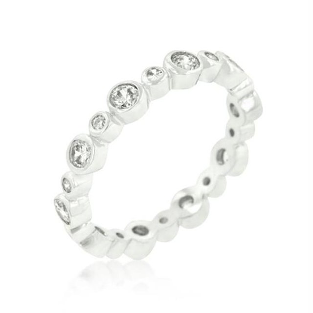 Lunette Alternée Zircone Cubique Liée Bande d'Éternité&44; b> Taille,/b> 06