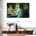 thumbnail image 3 of Elephant Stock Thailand Long Boat Wall Art - Horizontal Canvas Wall Art - Living Room Wall Decor - Beach Canvas - Teal And Green Decor - 39" x 26", 3 of 8