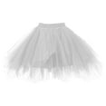 thumbnail image 2 of Riforla Women's Tutu Skirt Mesh Party Dress Dress Elegant Wedding Gown Half Length Skirt Womens Skirts Silver M, 2 of 3