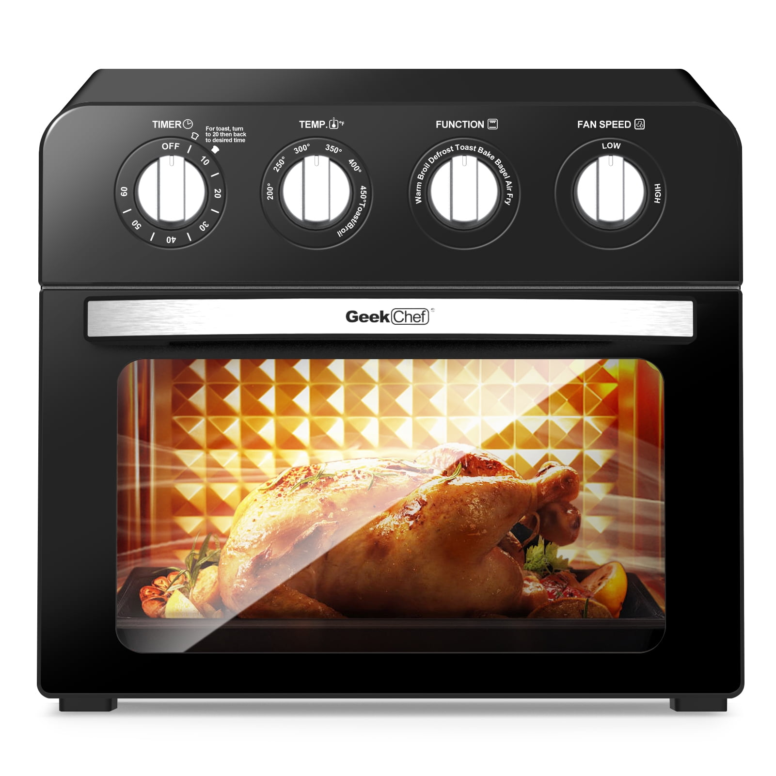Air Fryer Oven Double French Doors Bake, Grill Roast Broil Rotisserie Toast  Warm Air Fry, Dehydrate 1500 Watts with 25 Recipes - AliExpress