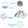 thumbnail image 4 of Uxcell Cheerleading Pom Poms, with Finger Holes and White Large Cheerleader Hair Bow for Sport, Silver Tone 2Pcs, 4 of 7