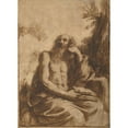 thumbnail image 2 of Guercino 18x24 Black Ornate Framed Double Matted Museum Art Print Titled: Saint Jerome, 2 of 5