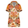 thumbnail image 4 of Satin Womens Short Sleeve Shorts Set Button Sleepwear Loose Fit Drawstring Waist Breathable Colorful Home Pajama Suit, 4 of 4
