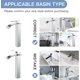 thumbnail image 4 of Grifo para lavabo en cascada alto y moderno, grifo para baño en cascada de diseño elegante, mezclador monomando alto para lavabo en latón, agua fría y caliente disponible, grifos en cascada cromados JM MX-0134228FYD, 4 of 5