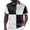 White, variant on CAIVO Polo Shirts For Men Color Blocked Casual Loose Comfortable Trendy Patchwork Business Lapel Button Short Sleeve Shirt Classic Fit Golf Tops For Vacation , XXL