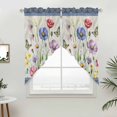 thumbnail image 2 of Swag Valance Curtains for Windows, Blue Wildflowers Light Filtering Kitchen Curtains with Rod Pocket, Farmhouse Country Spring Butterfly Floral Window Treatment Valances, 36x45 - 2 PCS, 2 of 9