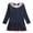 Dark Blue, variant on Toddler Girls Dresses Sailor Collar Pleated Loose Long Sleeve Casual Dress Children Girls A-Line Uniform Dress Blue,Sizes 7-8