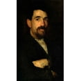 thumbnail image 2 of Whistler, James McNeill 10x14 Black Ornate Wood Framed with Double Matting Museum Art Print Titled - The Master Smith Of Lyme Regis 1895, 2 of 4