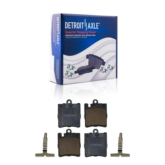 Detroit Axle - Rear Brake Pads for Mercedes-Benz C230 C240 C280 C320 C350 CLK320 CLK350 CLK430 E300 E320 E420 E430 SLK350, Ceramic Brake Pads w/ Hardware Replacement