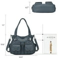 thumbnail image 2 of KL928 Women Multi Pocket Satchel Handbags Top Handle Purse Tote Bag Leather Shoulder Bag, 2 of 5