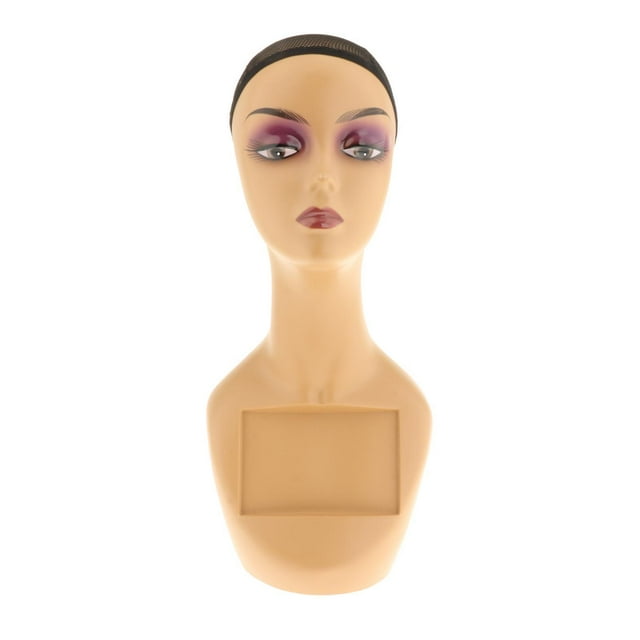 Modelo de cabeza de maniquí femenino con hombro, accesorios multifuncionales de alta práctica de 19 pulgadas, accesorios de exhibición para centro de Estilo F