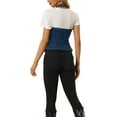 thumbnail image 3 of Allegra K Casual Denim Vest for Women's Halter Neck Button Down Backless Jean Waistcoat S Dark Blue, 3 of 6