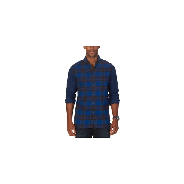 Nautica Hombre Helmsman Button Up Camisa, Azul, X-Large