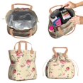 thumbnail image 2 of Pioneer Flower Floral Print Pattern Drawstring Lunch Bag Women - Drawstring Lunch Bag Insulated for Work Office - Stain-Resistant Large Lunchbags for Women with Multi-Pockets, 2 of 6