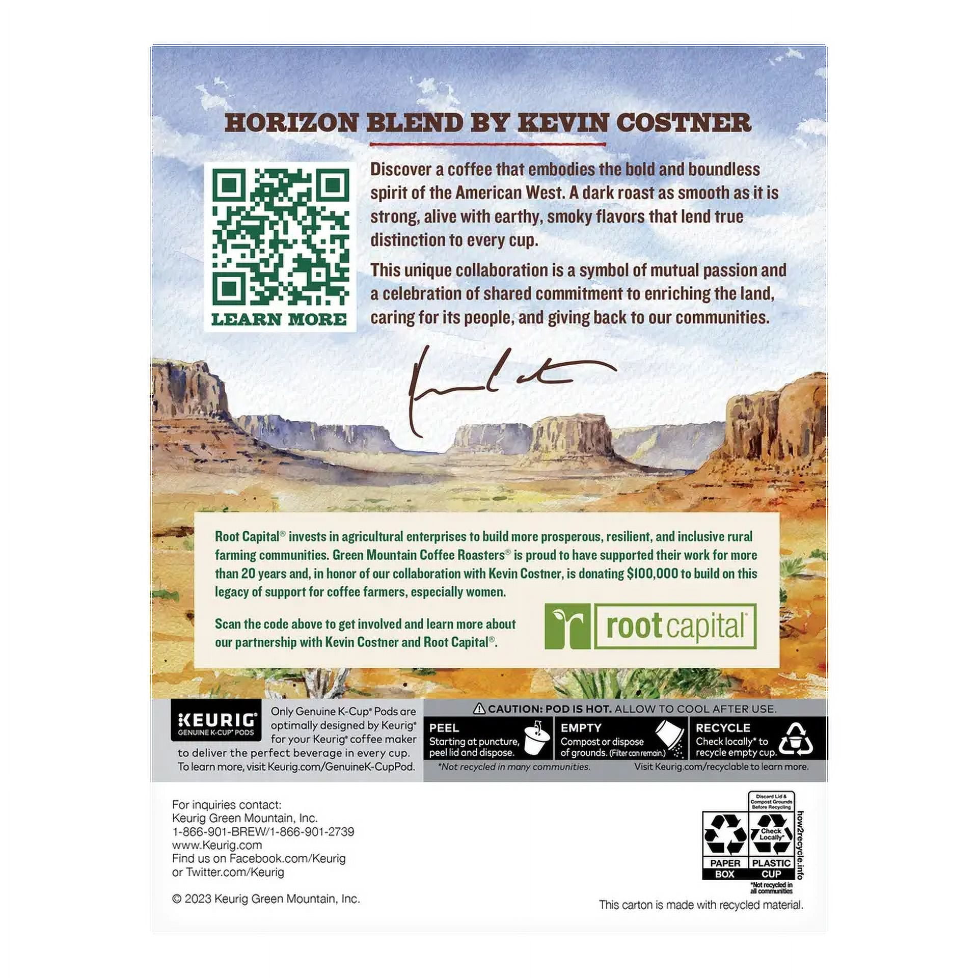 Green Mountain Coffee Roasters Horizon Blend by Kevin Costner,24 K-Cups