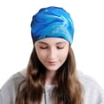 thumbnail image 2 of Xecao Blue Fire Cool Wolf Print Beanie Knitted Hat for Men Women, Winter Fashion Knit Cuffed Caps Unisex, 2 of 7