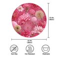 thumbnail image 3 of 15.4" Round Placemat Set of 4 Polyester Fabric Place Mats Non-Slip Dining Kitchen Table Mats for Kitchen Party Decor Red Chrysanthemum and Dandelion, 3 of 5