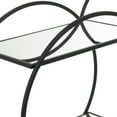 thumbnail image 4 of DecMode 14" x 30" Black Metal Rolling 2 Mirrored Shelves Bar Cart with Wheels and Handle, 1-Piece, 4 of 11