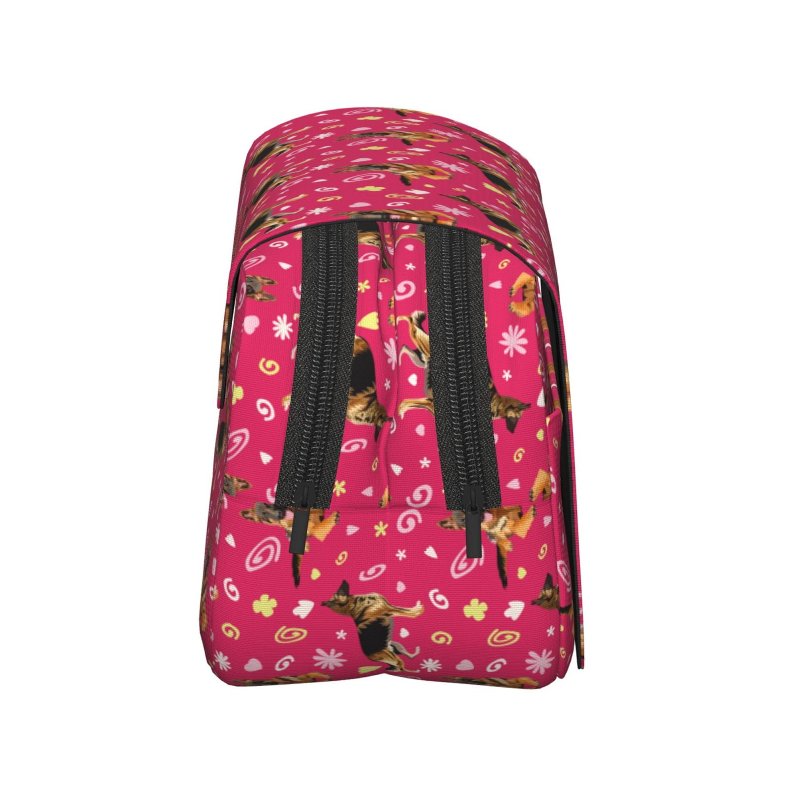 Rateoe German Shepherd Dog Pattern Double Clamshell Pen Case, Storage Organizer with Two Zipper Compartments– Holds Up to 50 Pencils & Pens
