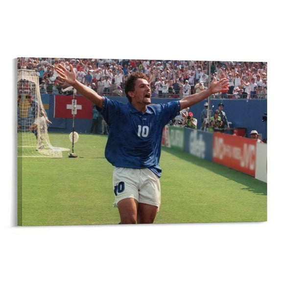 Roberto Baggio Italy Athletes Poster Football Artworks Canvas Poster Room Aesthetic Wall Art Prints Home Modern Decor Gifts 08x12inch(20x30cm)