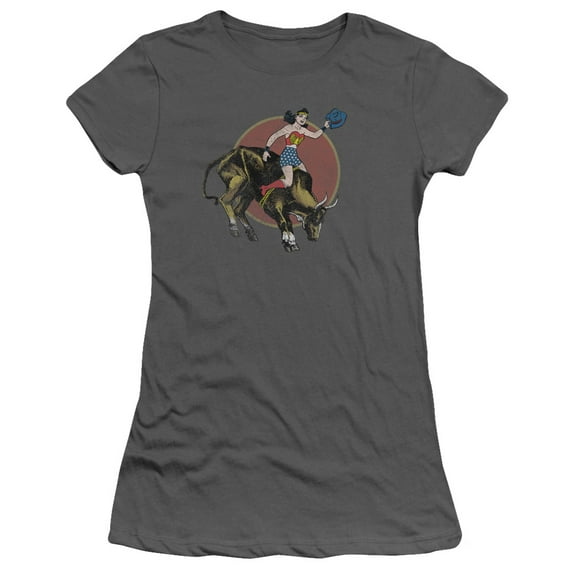 JLA Justice League Bull Rider S/S Junior Women's T-Shirt Sheer Charcoal