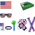 thumbnail image 1 of Kit completo de tela para fiesta de aficionados al fútbol, accesorios de animación, gafas, palos, pintura facial; decoración para celebración de eventos temáticos de día de partido, 1 of 5