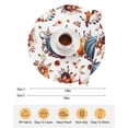 thumbnail image 6 of 13 Inch Round Placemats Set of 6, Orange Blue Fall Pumpkins Non Slip Heat Insulation PP Table Mats, Floral Botanical Thanksgiving Washable Place Mats for Kitchen Dining Party Table Decor, 6 of 7