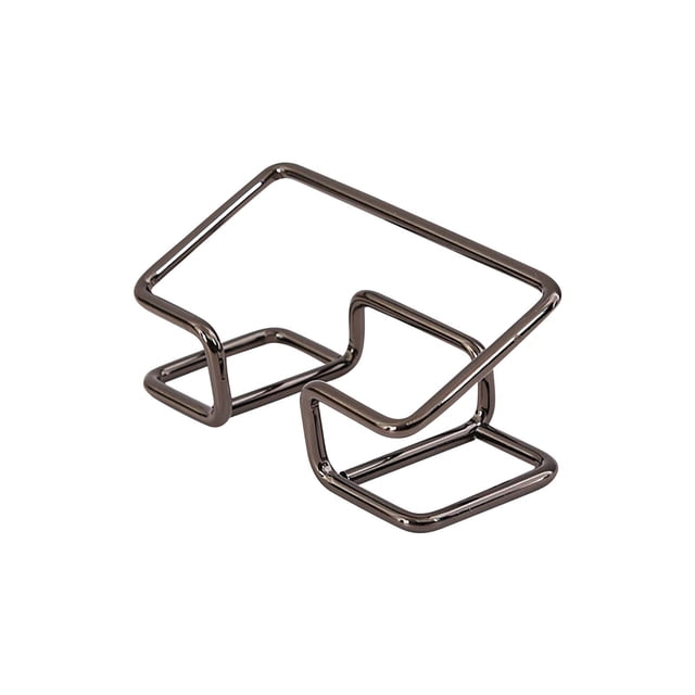 Metal Business Card Holder - Gold Desktop Organizer for Office Desks with Multi-Function Storage for Cards, Keys & Paperclips