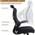 thumbnail image 5 of EC10 Stylish Ergonomic High Back Mesh Reclining Office Chair with Adjustable Flip-Up Armrests,Lumbar Support & Headrest,Breathable & Comfortable Computer Chair for Home, Office & Study, 5 of 8