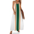 thumbnail image 2 of White Orange & Green Vertical Power Stripe Sleeveless Dress clothes for woman wedding guest dress sexy dress for women, 2 of 6