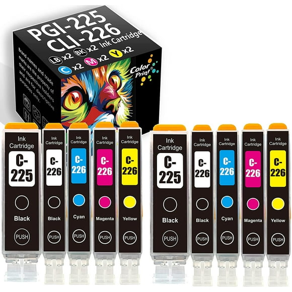 Paquete de 10 colorPrint Compatible PGI225 CLI226 Reemplazo ColorPrint ColorPrint