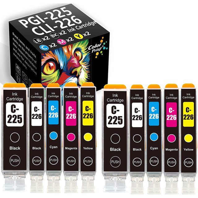 Paquete de 10 colorPrint Compatible PGI225 CLI226 Reemplazo ColorPrint ColorPrint