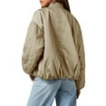 thumbnail image 3 of Women Oversized Casual Fully Lined Zip Up Jacket Coats with Pockets, 3 of 6