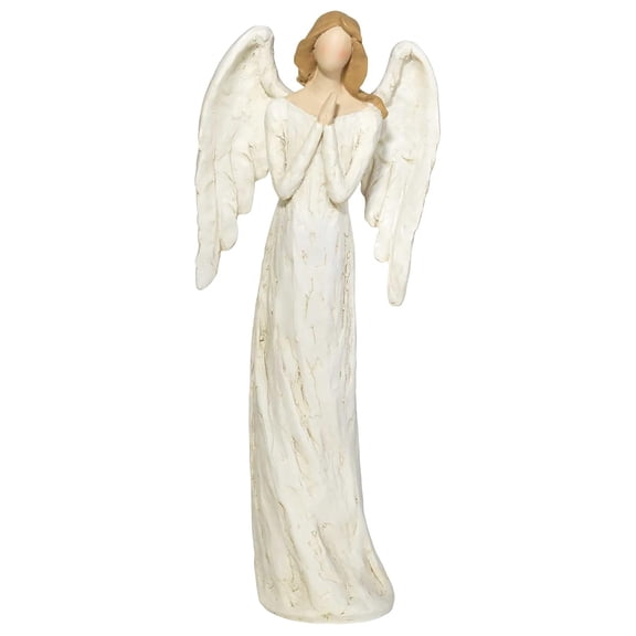 Dicksons 12" Praying Guardian Angel Figurine - Hand-Painted Large Resin Prayer Statue with Clasped Hands - 1-Foot Religious Devotional Sculpture for Faith, Memorial, Confirmation & Altar Decor