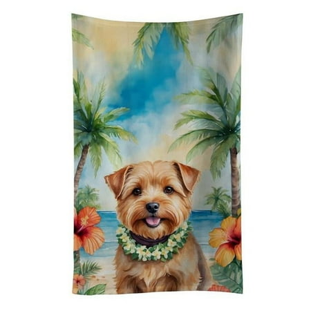 Carolines Treasures DAC6480KTWL 25 x 15 in. Norfolk Terrier Luau Kitchen Towel