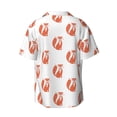 thumbnail image 2 of Vsdgher Orange Fox Print Men's Wrinkle Free Untucked Cuban Shirt Business Casual Button Down Shirts Short Sleeve Shirt, 2 of 7