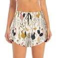 thumbnail image 4 of Lsque Cartoon Chickens Printed Women's Running Shorts with Liner Pockets,Elastic Quick Dry Workout Athletic Gym Yoga Shorts,Womens High Waist Shorts-X-Large, 4 of 9