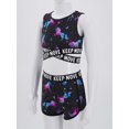 thumbnail image 5 of Yeahdor Girls 2Pcs Leaves Prints Rash Guard Juniors Cross Sash Tops with Shorts Swimsuit Black Horse 10, 5 of 7