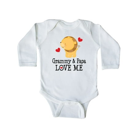 

Inktastic Grammy and Papa Love Me Gift Gift Baby Boy Long Sleeve Bodysuit