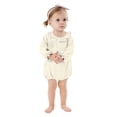 thumbnail image 1 of Niña Bebé Vestido de Manga Larga Estilo de Otoño E Invierno Sudadera Del Niño con Botón Delantero Y Cuello Redondo, Lindo Pantalones Cortos Sólidos Romper para Niños Y Niñas, Suave Bebé Manga Larga R, 1 of 6