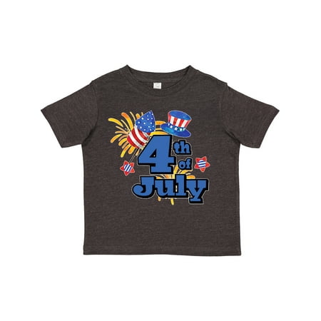 

Inktastic 4th of July with Stars Hat and Fireworks Boys or Girls Toddler T-Shirt