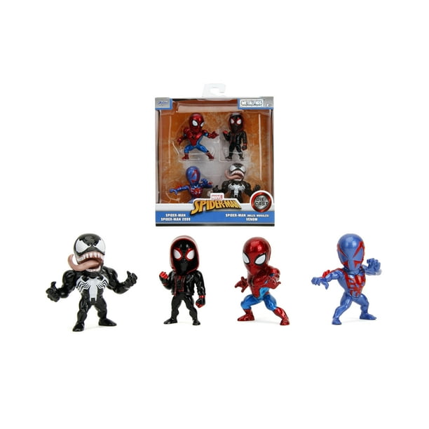 Set de figuras de acción Jada Toys Marvel Spider-Man, paquete de 4 unidades, 2.5 pulgadas