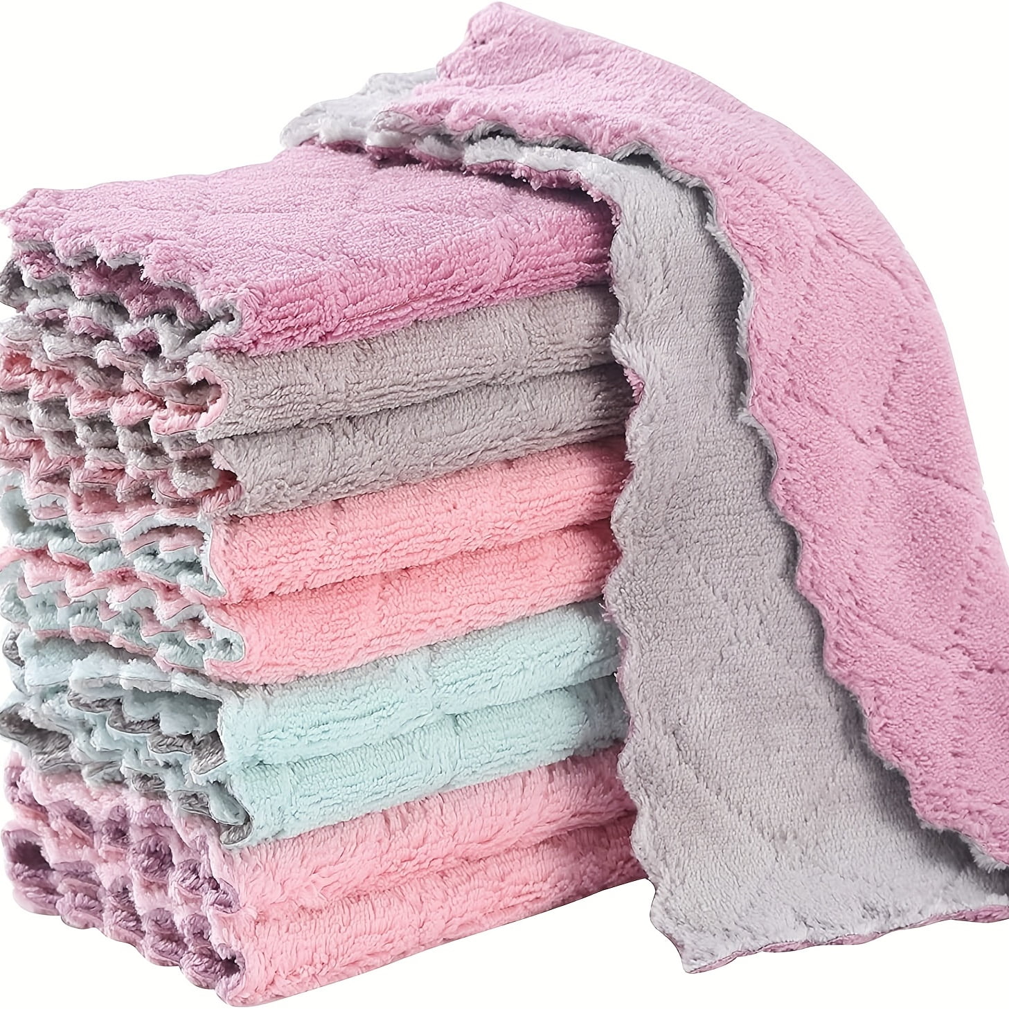 10/20pcs Kitchen Towels And Dishcloths Rag Set 9.4in*5.5in Small Dish Towels For Washing Dishes Dish Rags For Everyday Cooking Baking-Random Color