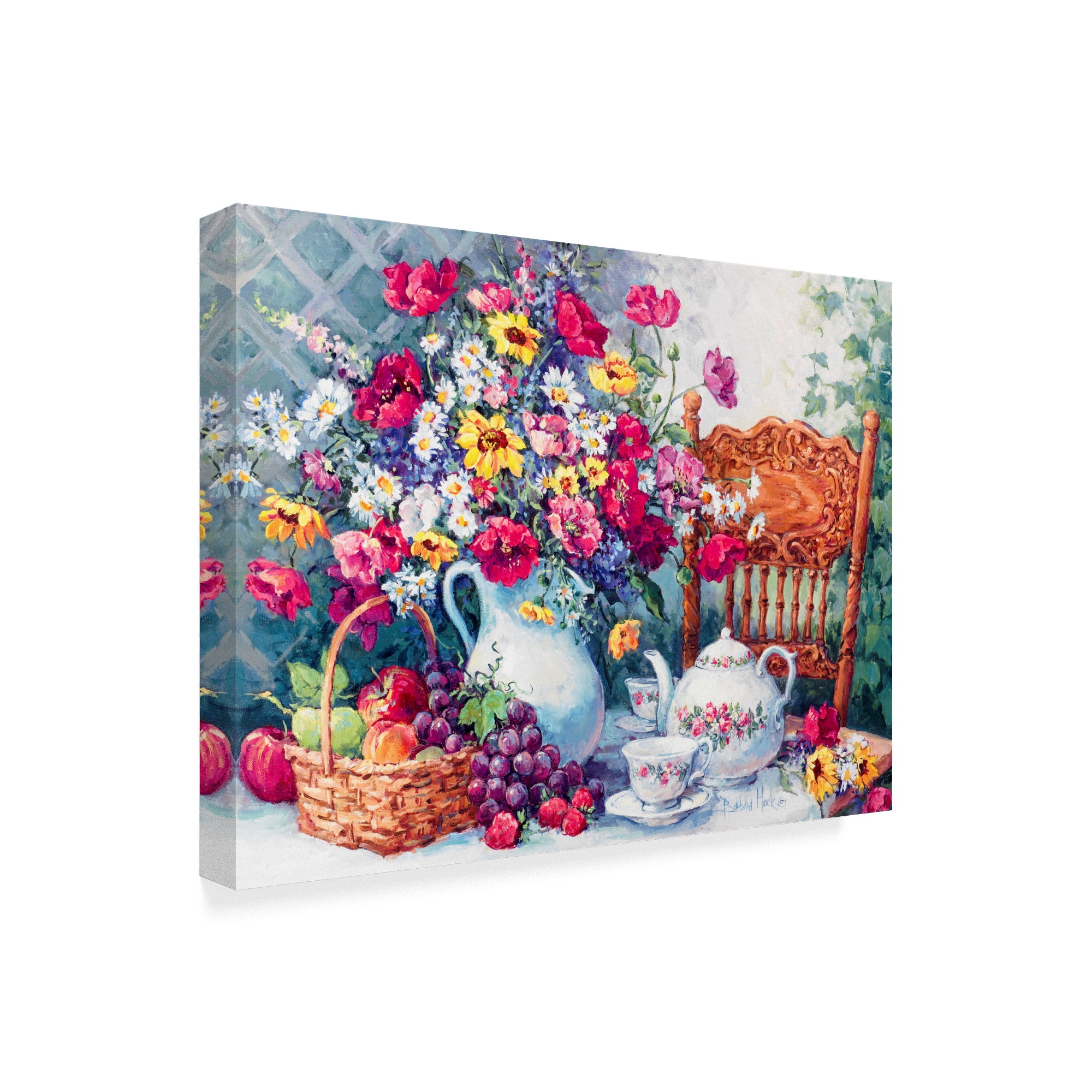 Trademark Fine Art 'Time For Tea Flowers' Canvas Art by Barbara Mock