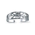 thumbnail image 3 of Bling Jewelry Womens Flowers Vine Carved Swirl Filigree Oxidized Sterling Silver Midi Toe Ring, 3 of 6