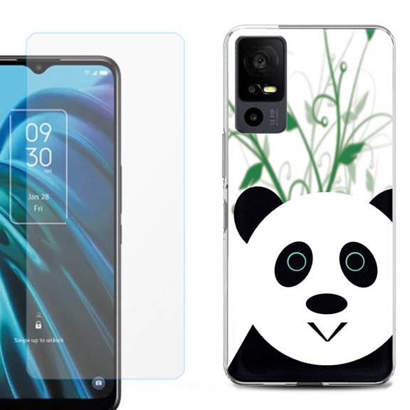 OneToughShield ® for TCL 40 XE 5G Shockproof Fashion Phone Case, with Tempered Glass Screen Protector - Panda