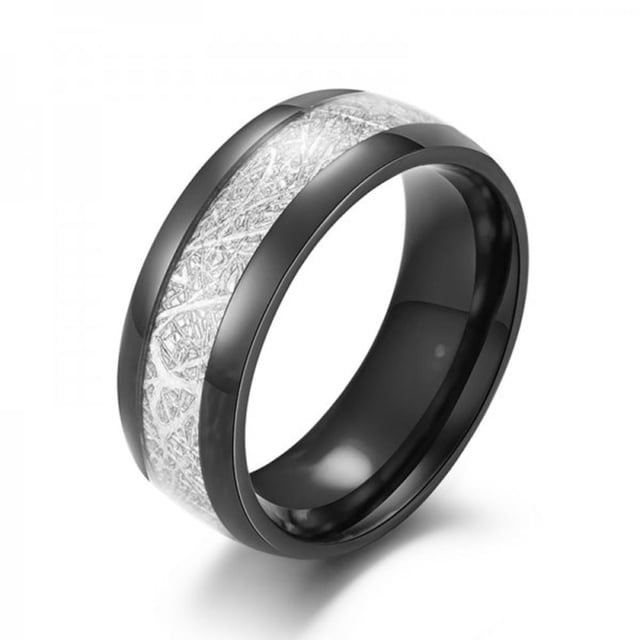 Anillo de oro de imitación de meteorito con ranuras de acero de tungsteno de 6/8 mm de ancho para hombre y mujer de 5 a 15 piezas, joyería europea y americana