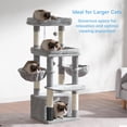 thumbnail image 2 of Cat Tree Tower Hey-brother MPJ070W para gatos adultos, color gris claro, 2 of 9