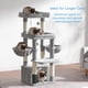 thumbnail image 2 of Cat Tree Tower Hey-brother MPJ070W para gatos adultos, color gris claro, 2 of 9